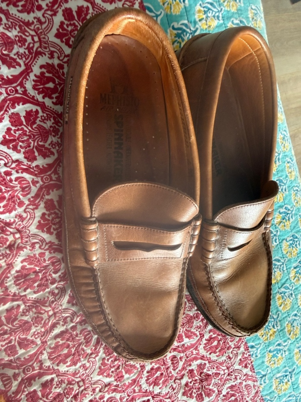 Mephisto Men's Tan Leather Penny Loafers - Picture 6 of 6